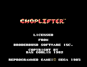 Choplifter v613 Title Screen